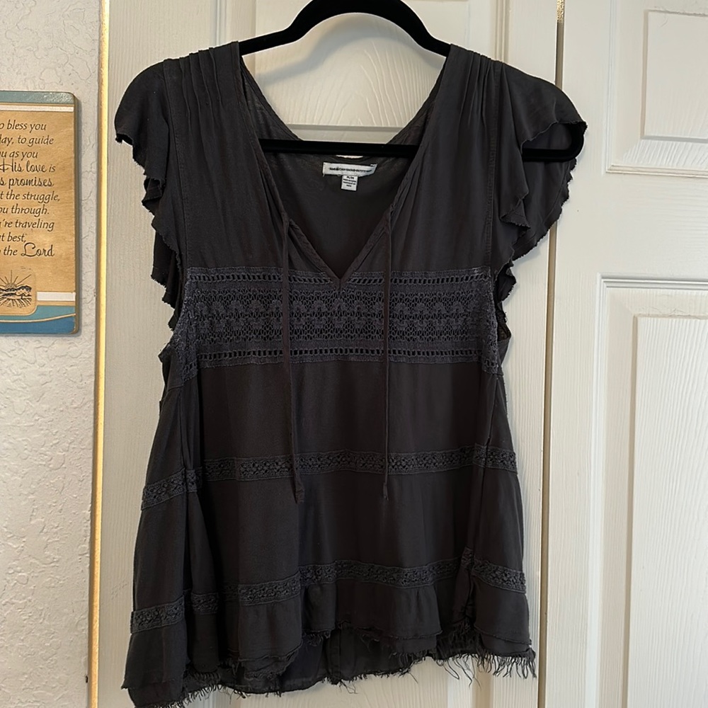 American Eagle Outfitters Dark Gray top - MEDIUM